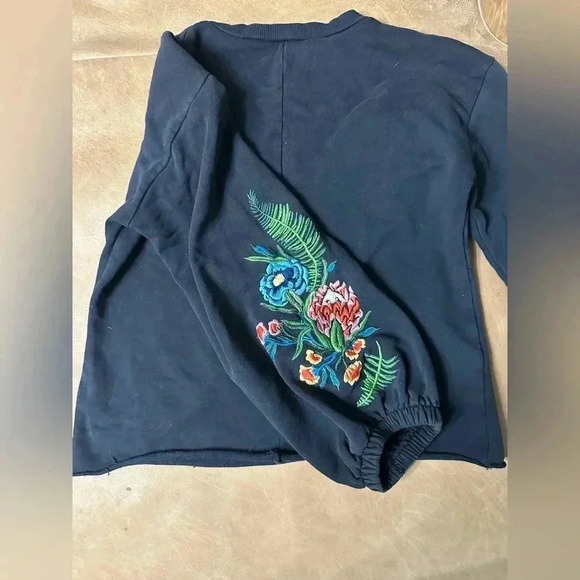 ZARA TRAFALUC Embroidered Sweatshirt Balloon Sleeve Women’s Size Small - Picture 9 of 9